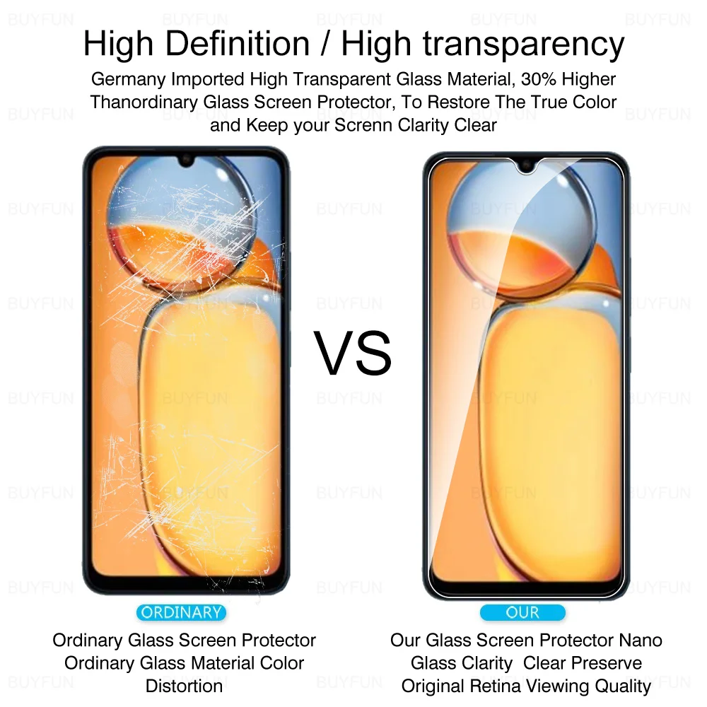 Screen protector tempered glass 4in1 tempered glass case for Xiaomi Redmi 13C 6.74inch front safety screen protector