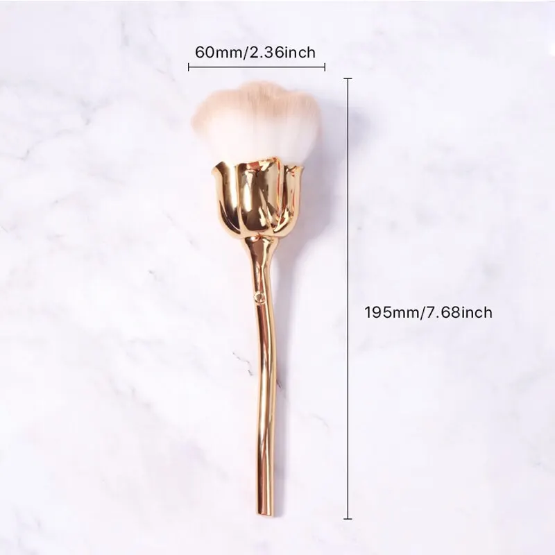 Rose-shaped Manicure With Nail Brush Art Brush Nail Accessories Tool Popular Round Makeup Polishing Dust Removal Brush