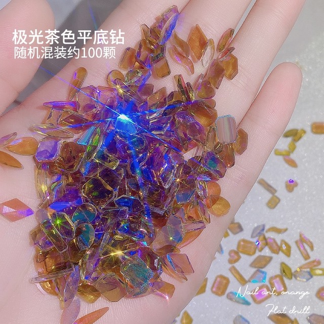 Aurora Nail Parts 3D Gems Nails Art Decoration Nail stone Nail Shaped Drill Rhinestones Mix Crystal Nail Art Accessories