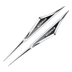 Set of 2 3D Alloy Car Stickers - Universal Car Accessories - Silver Black - Hybrid2