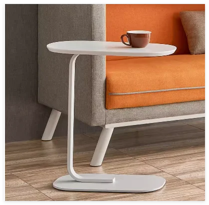 Nordic C-Shaped Side Table, Minimalist End Table, Creative Small Square Living Room Corner Solid Wood Coffee Table