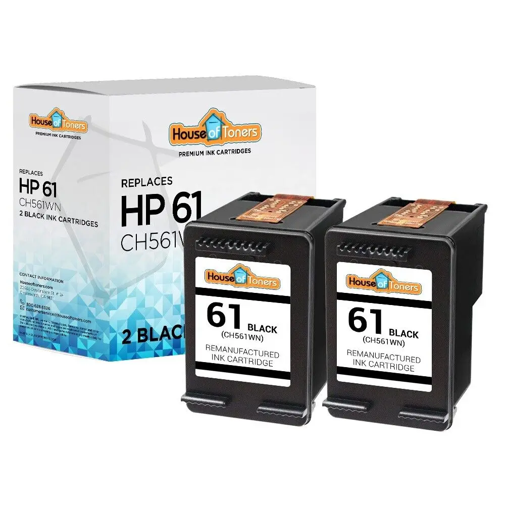 

2 PACK #61 Black Ink Cartridges for HP Deskjet 3000 3050 3054 Series