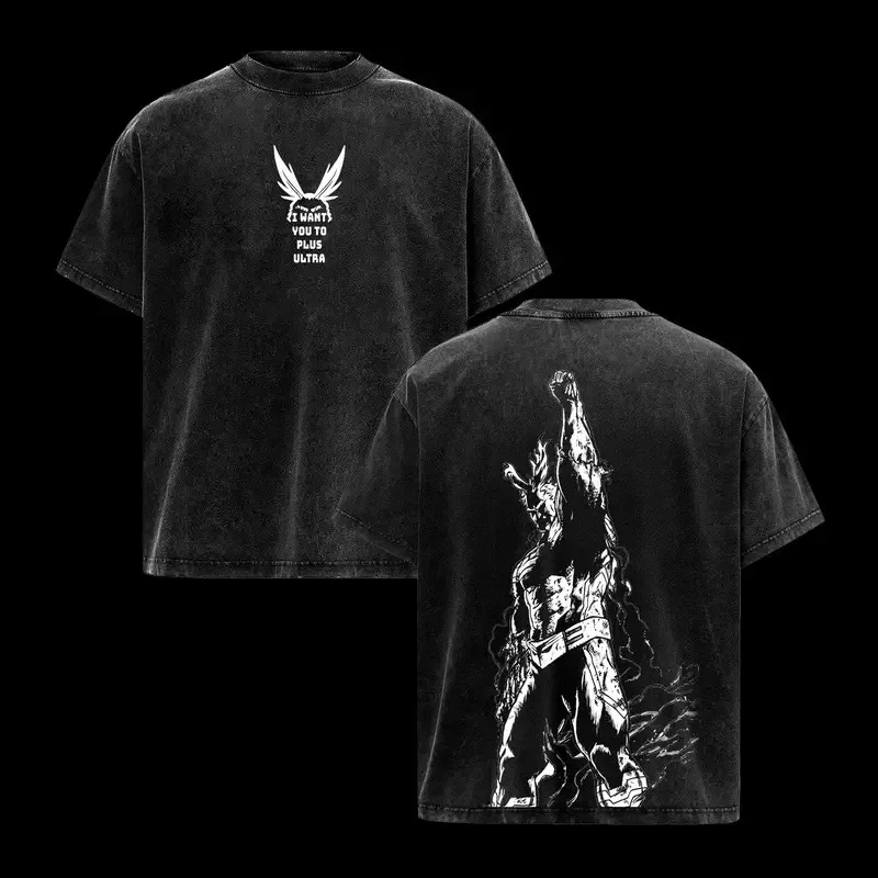 Gewaschenes Sommer-T-Shirt für Herren aus 100 % Baumwolle mit Aufdruck von My Hero Academia, Anime, weiches Material, modische Kleidung