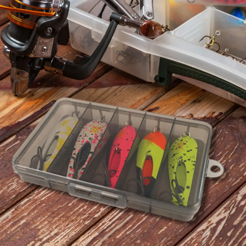 5Pcs 4g Spinner Bait with Treble Hooks Artificial Hard Bait Fishing Wobblers for Bass Pike Fishing Accessories