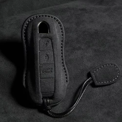 Elegant Leather Car Key Case Cover - Premium Accessory (B)