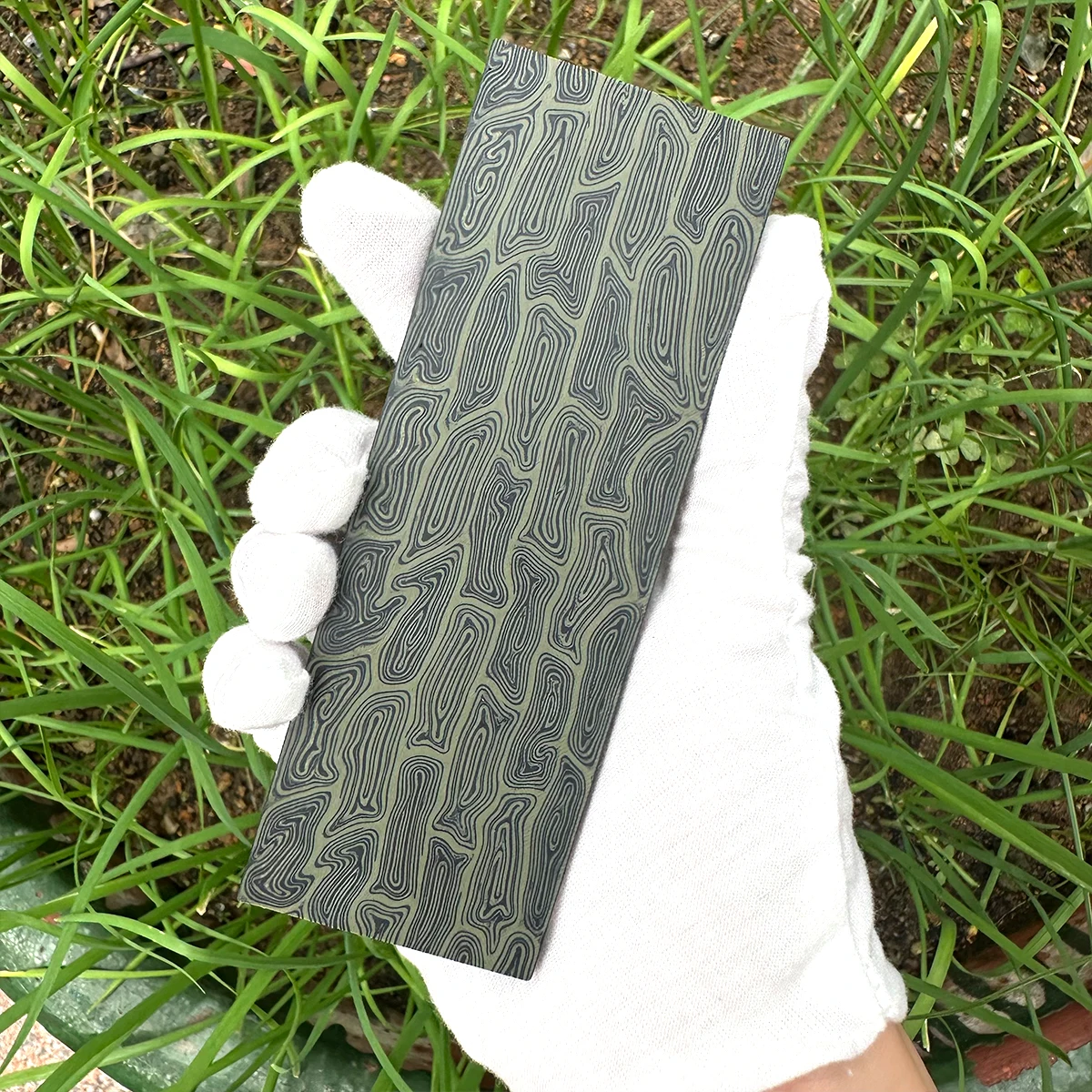 2pieces New Style Damascus Pattern G10 Knife Handle Material Diy Handle Composite Material G-10 Tool Patch Material 130x45x8mm
