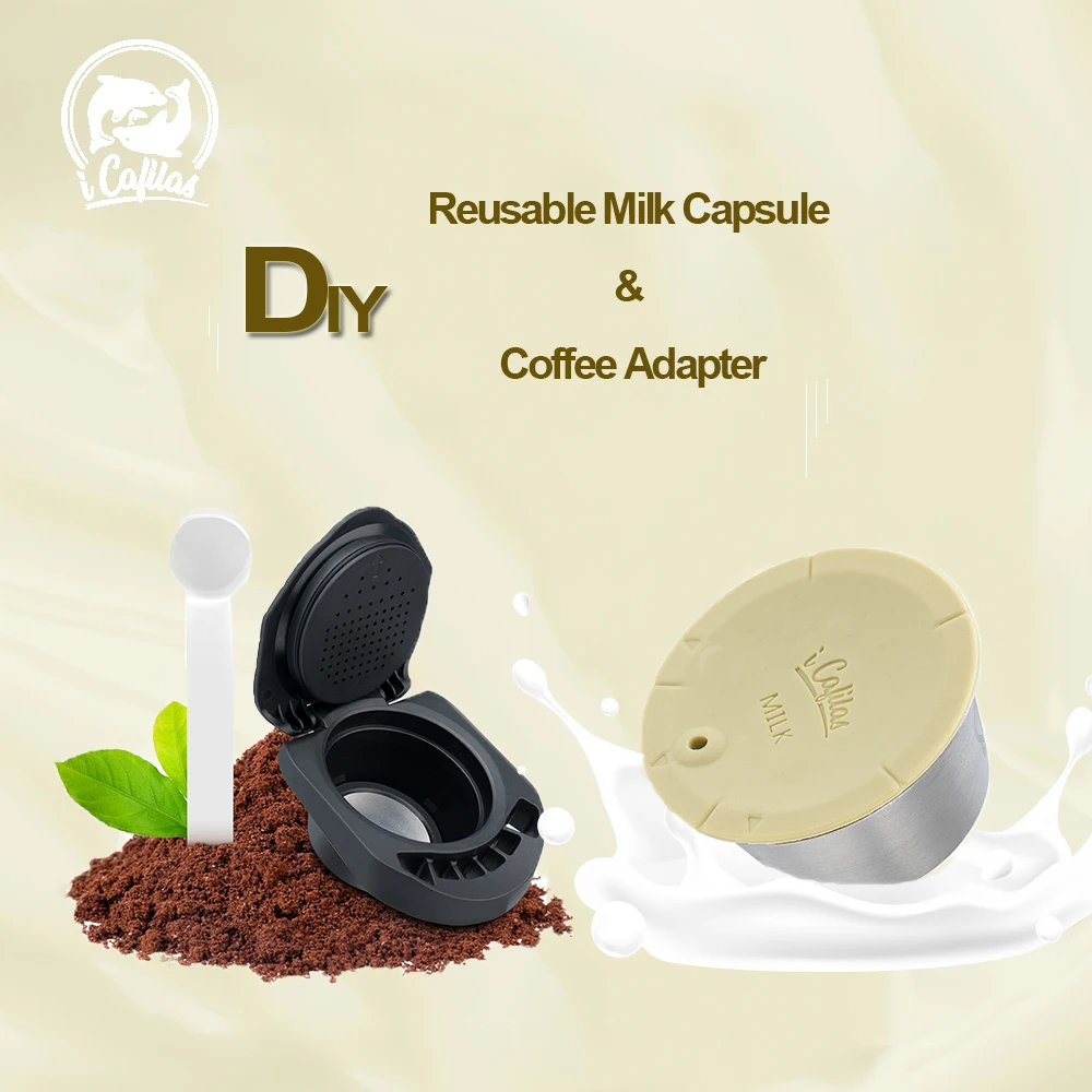 Icafilas Capsula Di Latte Riutilizzabile Per Nescafe Dolce Gusto Adattatore Per Caffè Porta Caffè Latte In Acciaio Inossidabile Fai Da Te