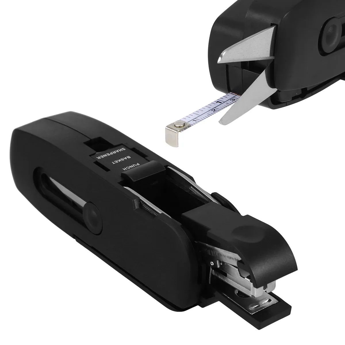 다기능 블랙 10 in 1 문구 세트 스테인리스 스틸 가위 스테이플러 커터 드라이버 못빼기 포켓 오피스