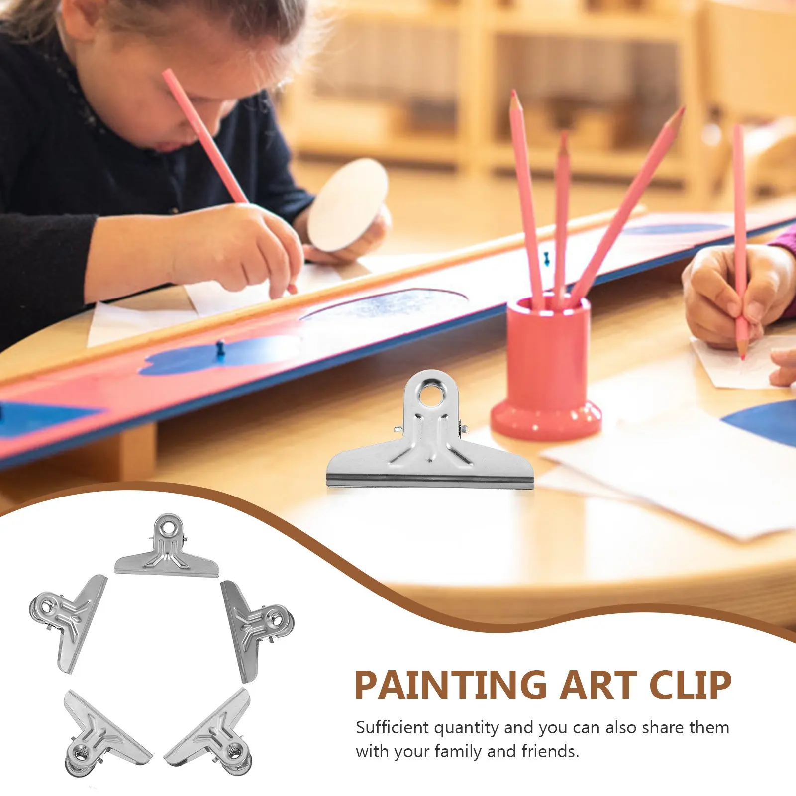 20Pcs 금속 파일 바인더 클립 캔버스 오일 구아슈 프레임 클램프 예술 공예 문구 용 대용량 페인팅 클립