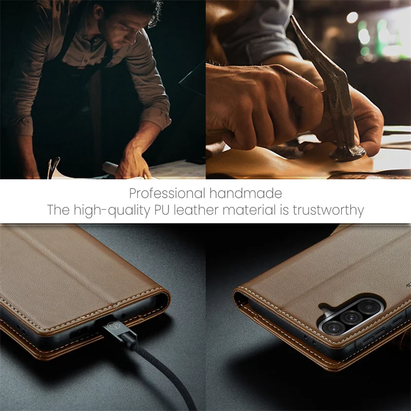 CaseMe Leather Flip Wallet Phone Case with Card Holder