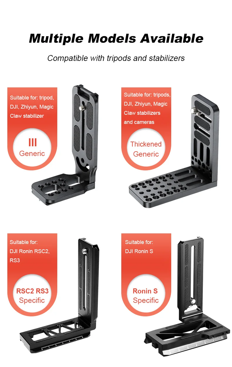 Universal Camera L Bracket Thicken 1/4 Inch Screw L Shape Holder Tripod Vertical