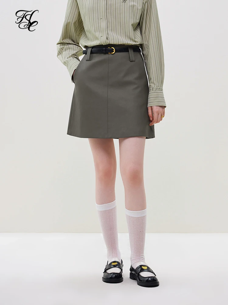 FSLE Cool Simple Style A-line Mini Skirt for Women 2023 New Autumn and Winter High-waisted Pu Leather Short Skirt for Female FSLE Cool Simple Style A-line Mini Skirt for Women 2023 New Autumn and Winter High-waisted Pu Leather Short Skirt for Female