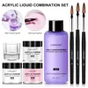 Acrylic Nail Kit Set Acrylic Powder Kit With Nail Lamp Acrylic Nail Glue Glitter Powder Nail Tips Nail Art Tool Kit 5