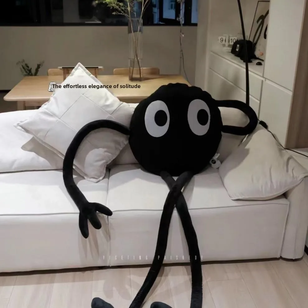 Cute Bla Coal Ball Pillow Funny Long Legged Doll Plu Toy Gift Adult Universal PP Cotton Filled Cuion Toy Doll