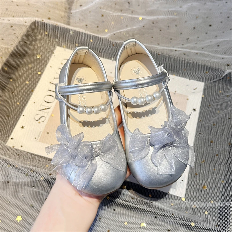 Girls Leather Shoes Autumn Korean Style Soft Bottom