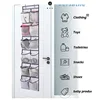 12/14 Pockets Over the Door Shoe Organizer Large Mesh Pockets With 4 Hooks Transparent Fabric Shoe Rack Storage Bag For Bedroom 3