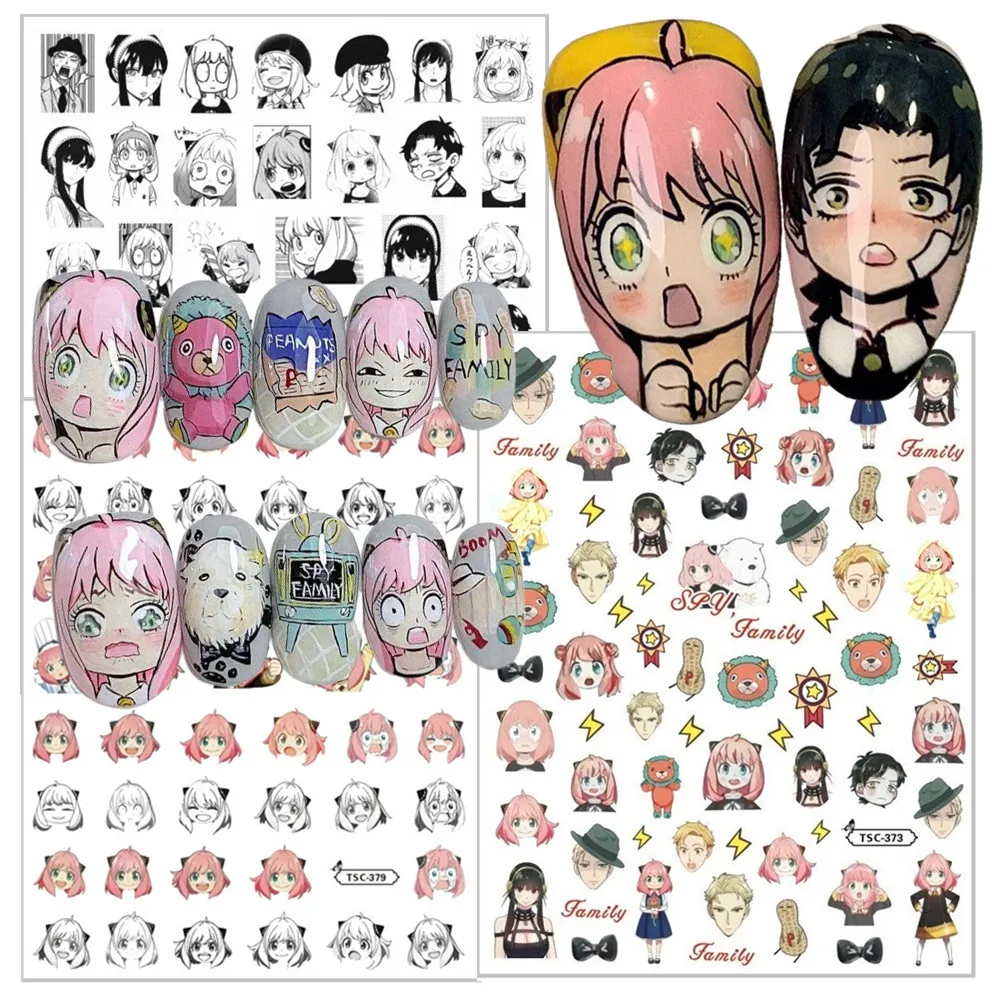 TSC-372 SPY&times;FAMILY Anya Forger anime 3D Nail Art Sticker Stamp Decal for DIY Nail Fashion