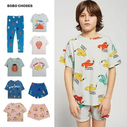 2024 Summer Kids T-shirts B.C Casual Tops for Kids Cartoon Short-sleeves Tees Girls Boys Shirts Baby Outerwear