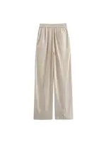 Women's Straight Pants with Front Pockets, High Elastic Waist, Drawstrings, Female Trousers, Chic Fashion - Image 3