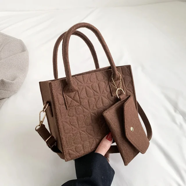 2023 New Zipper Messenger Bag Solid Color Felt Women Shoulder Bag Luxury Designer Handbag Casual Crossbody Bags for Women 6