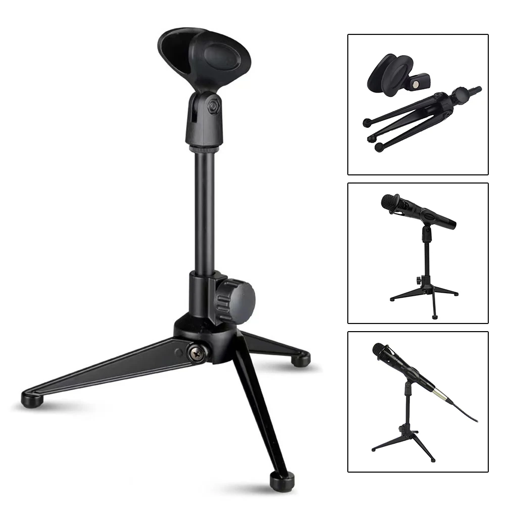 조정 가능한 마이크 스탠드 휴대용 테이블 스탠드 데스크탑 스탠드 홀더 삼각대 브래킷 전문 스튜디오 프로필 마이크 브래킷