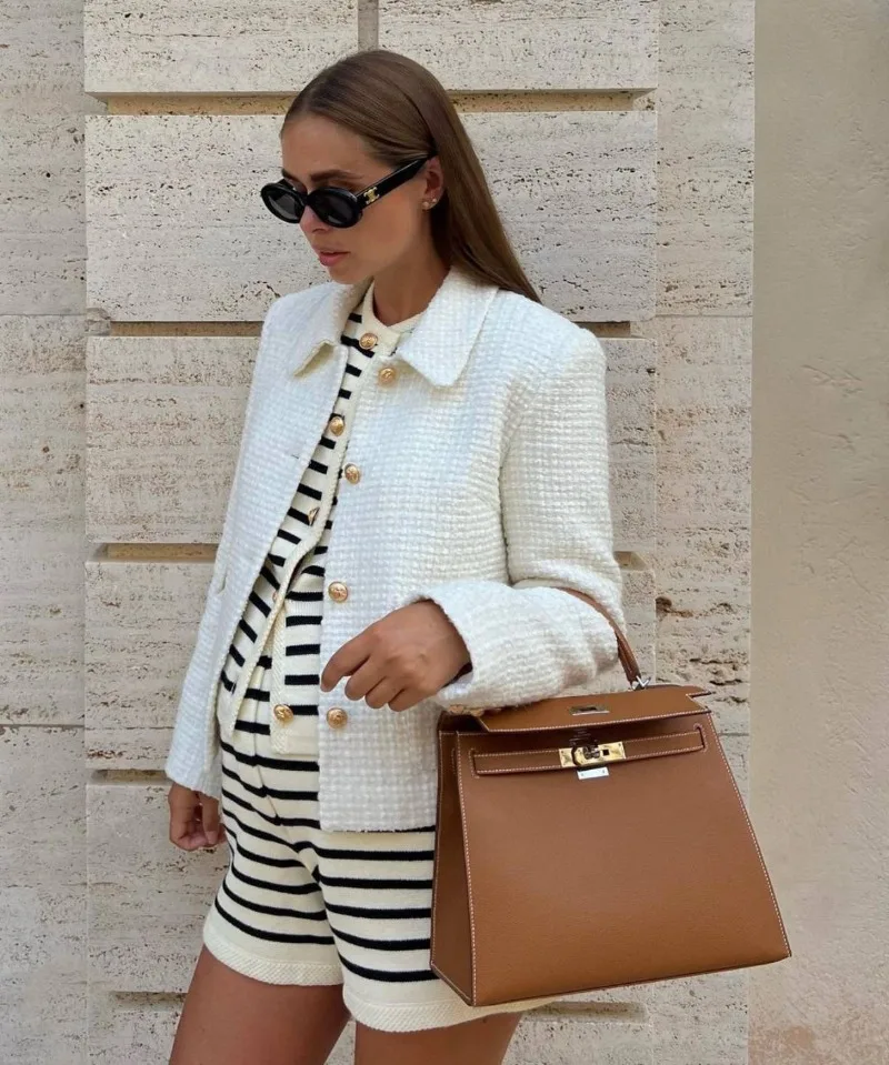 Knitted Shorts 2 Piece Sets Womens Outfits Casual Loose Cardigan Sweater Woman Winter Street High Waist Short Suits Women