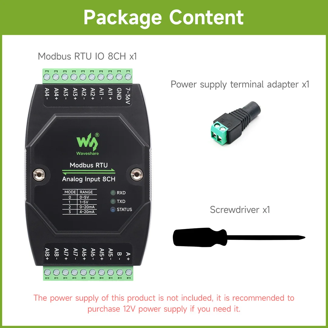 Waveshare    , DC 7  36V   ġ,   ȣ ȸ, 8 ä