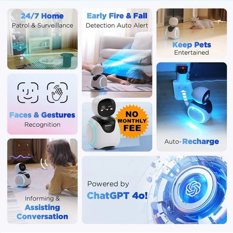 Botnono Intelligent Robot Pet With Security Camera Emotional Ai Interaction Electronic Accompany Pet Robot Companion Kid Customi