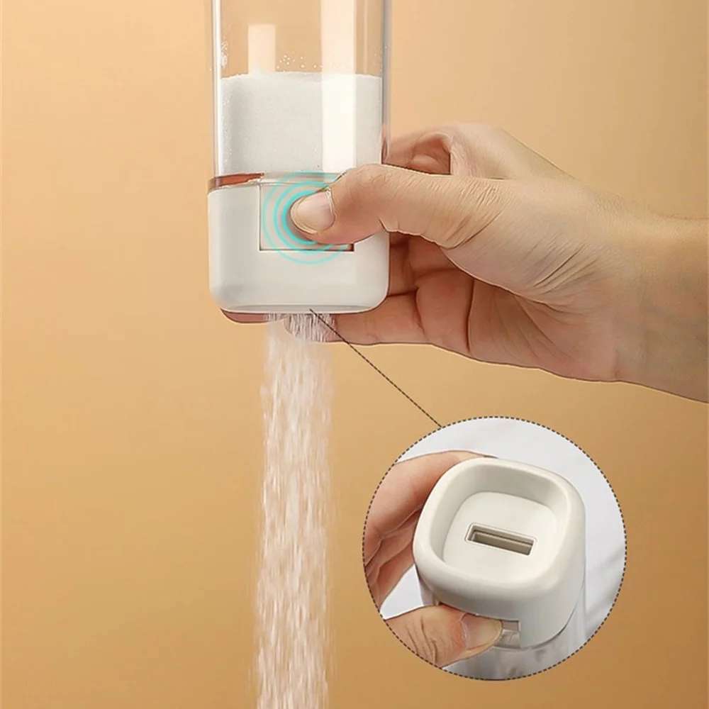 Salt shaker stoppers Press-Type Quantitative Salt Shaker Each Press 2g Clear Seasoning Bottle 140ml Sealed Design Moisture Proof Dustproof