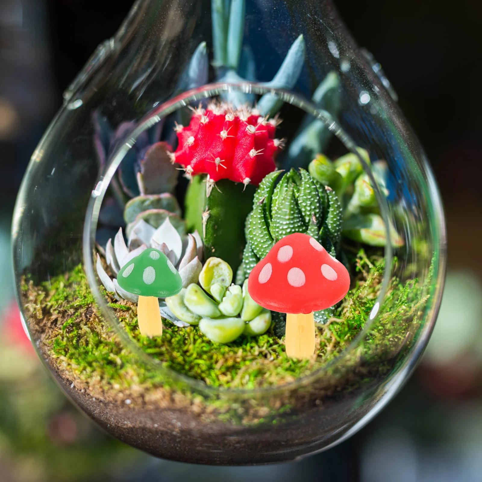

15 Pcs Mushroom Ornament Interior Decor Decorations outside House Cake Resin Miniature