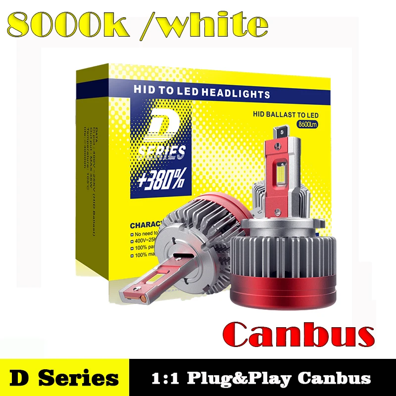 

2PCS D3S LED D1S Headlight Canbus HID D2S D5S D8S D4S Auto Headlamp Bulbs D1R D2R D3R D4R LED Car Light 6000K 30000LM Plug&Play