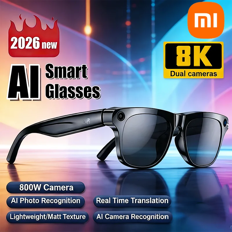 Lunettes intelligentes Xiaomi 800WHD ChatGPT AI avec caméra vidéo et photo, multifonctions, photochromiques, Bluetooth, musique, appels et traduction