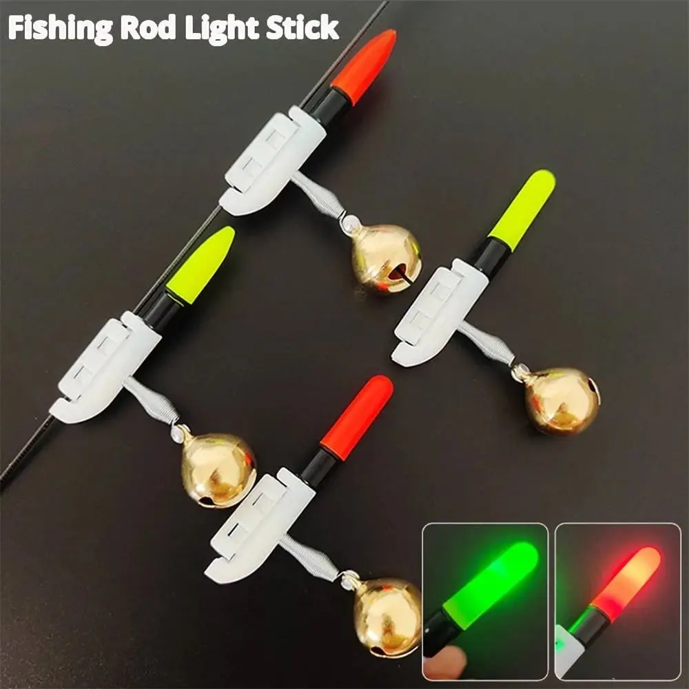 

Fishing Bite Alarms Fishing Rod Bell Rod Clamp Tip Clip Bells Ring With LED Luminous Stick ABS Outdoor Fishing Accessories