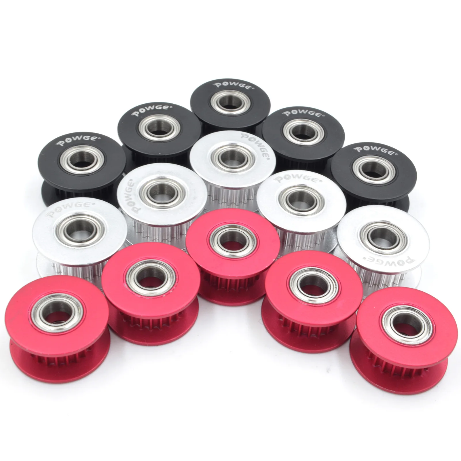 2MGT 2GT 20 Teeth Timing Idler Pulley Bore 3/4/5mm with Bearing Black for GT2 Synchronous belt Width 6/10mm 20teeth 20T timing pulley