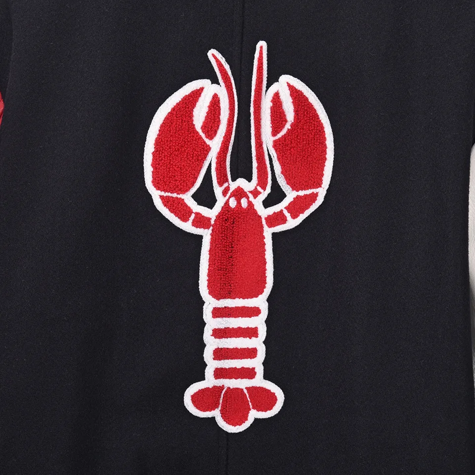 TB THOM Men's Jackets Winter Korean Designer Coats Patchwork Color Lobster Pattern Stripes Jackets Streetwear Varsity Jacket