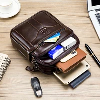 Sac à bandoulière pour hommes, sac en cuir à la mode, sac à bandoulière rétro tendance pour hommes avec couche supérieure en peau de vache 2