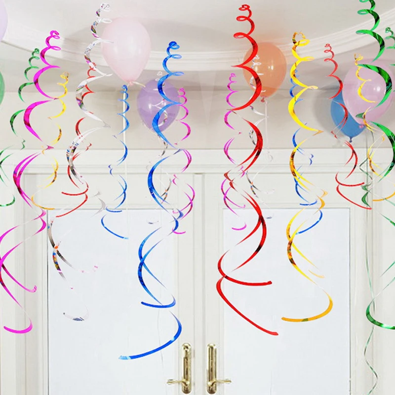 6pcs/set Hanging Swirl Decorations Colorful Household DIY Party Supplies Perfect for Birthdays Weddings Celebrations TMZ