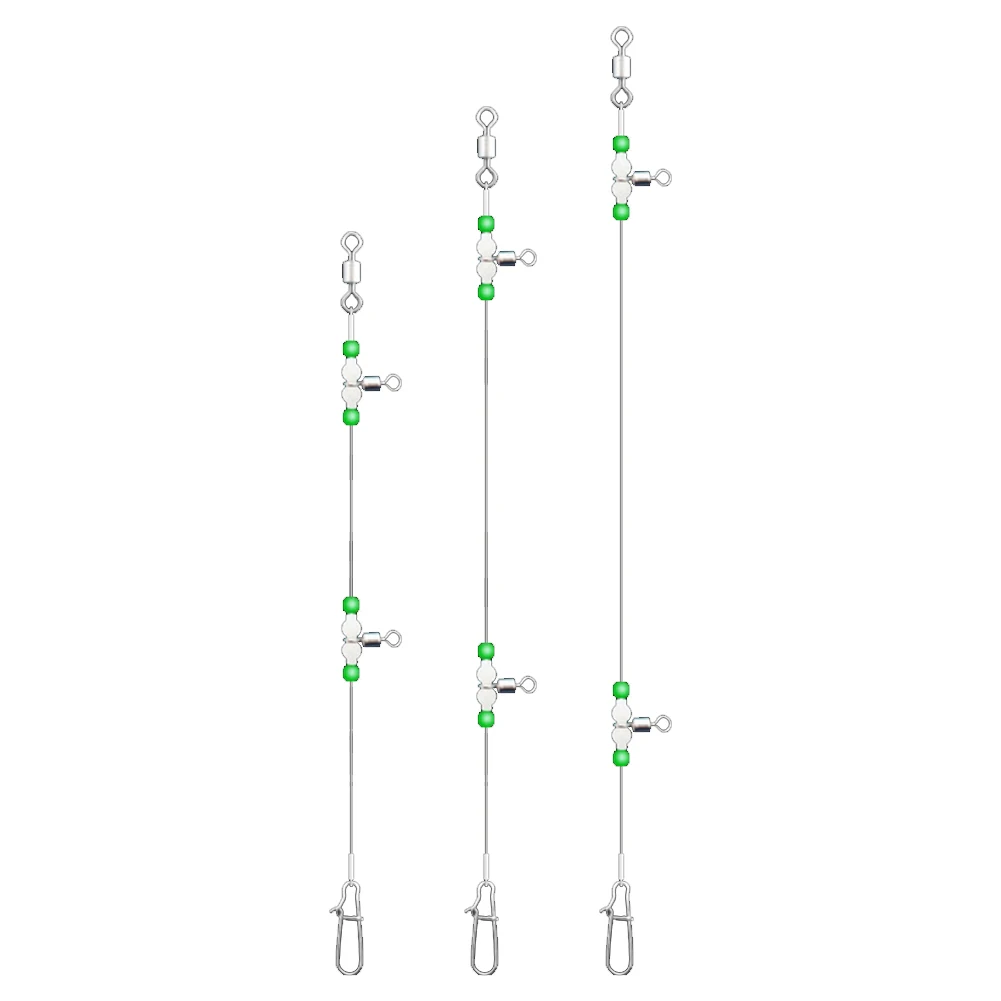 Night Glow Fishing Leaders with Swivels and Snaps for Saltwater Freshwater
