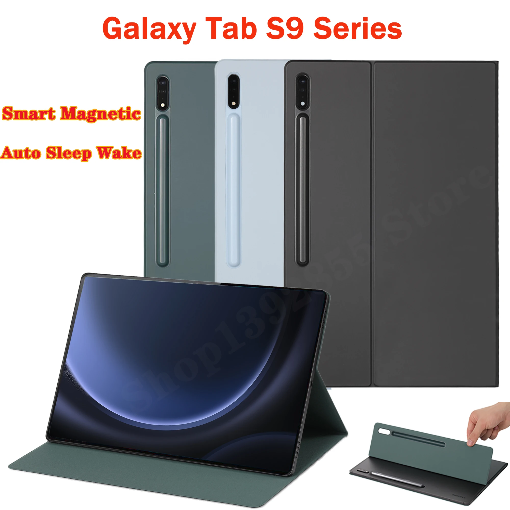 Per Samsung Galaxy Tab S9/S9 Fe Plus Custodia Magnetica Cover Auto Sleep Wake Per Galaxy Tab S9 Ultra Con Portamatite