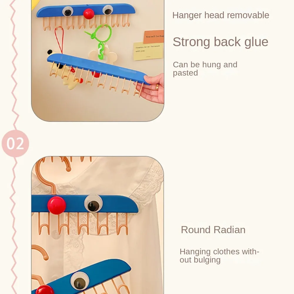 Multi-functiona Storage Hanger Multiple Hooks Traceless Camisoles Hook Clothes Drying Tools Cartoon Expressions 2
