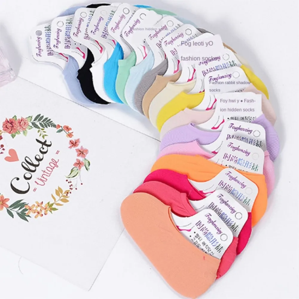 Candy-Colored Women's Magic Socks Velvet Hidden Short ankle socks Kids children  Breathable No-Show Women's Socks Wholesale 4
