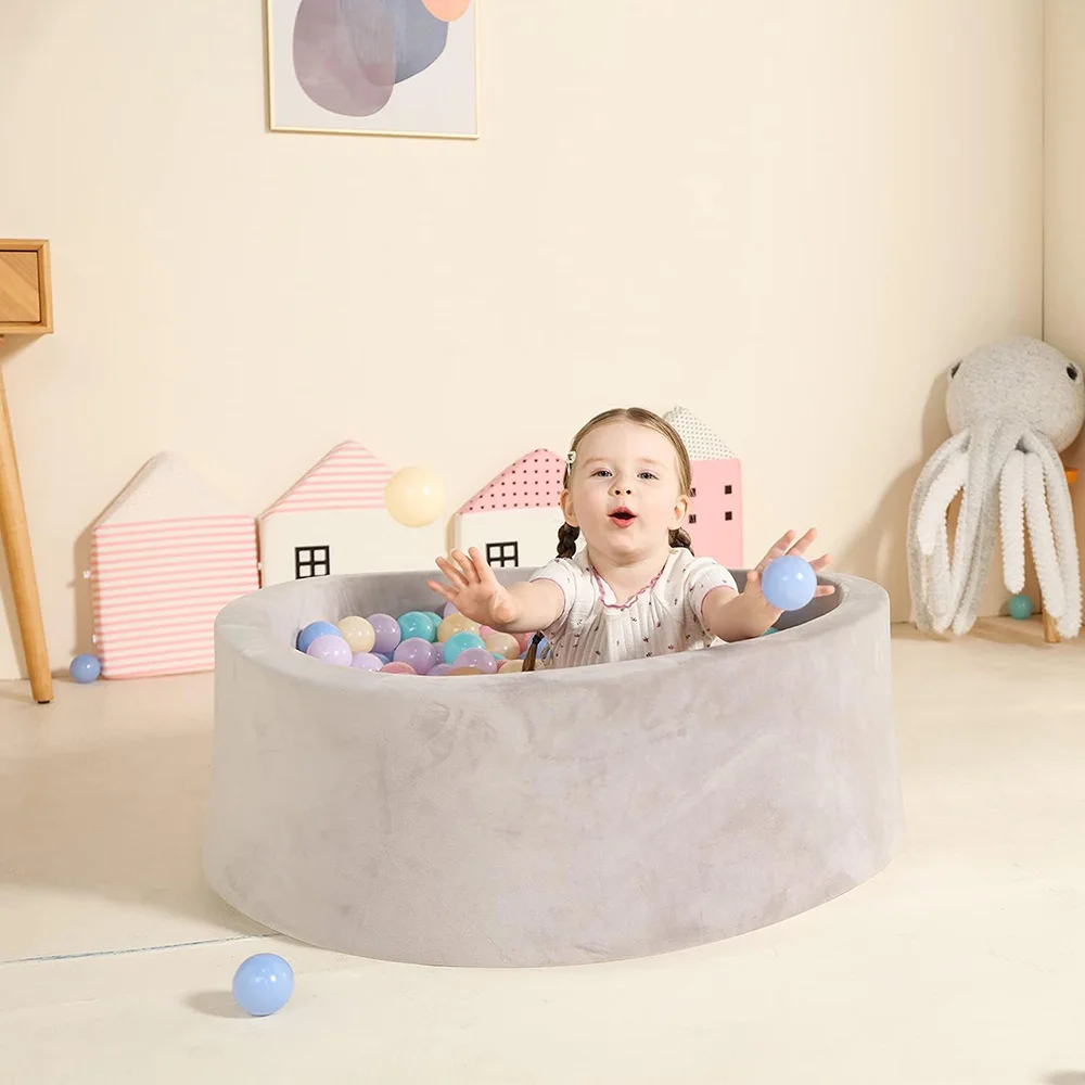 

Super Large Ball Pit, Soft Kids Ball Pool Indoor Outdoor, Soft Foam Foldable Crawling Fence Children's Playground free air ship
