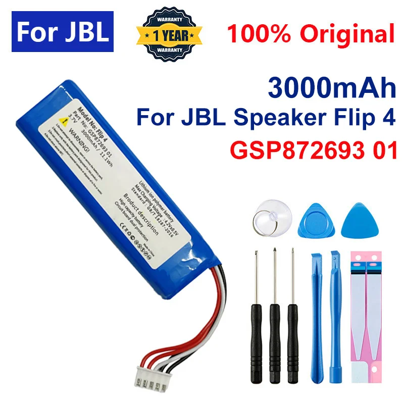 

2022 100% Original New for JBL Flip 4, Flip 4 Special Edition GSP872693 01 flip4 3000mah battery Batteries Bateria Tools Kits