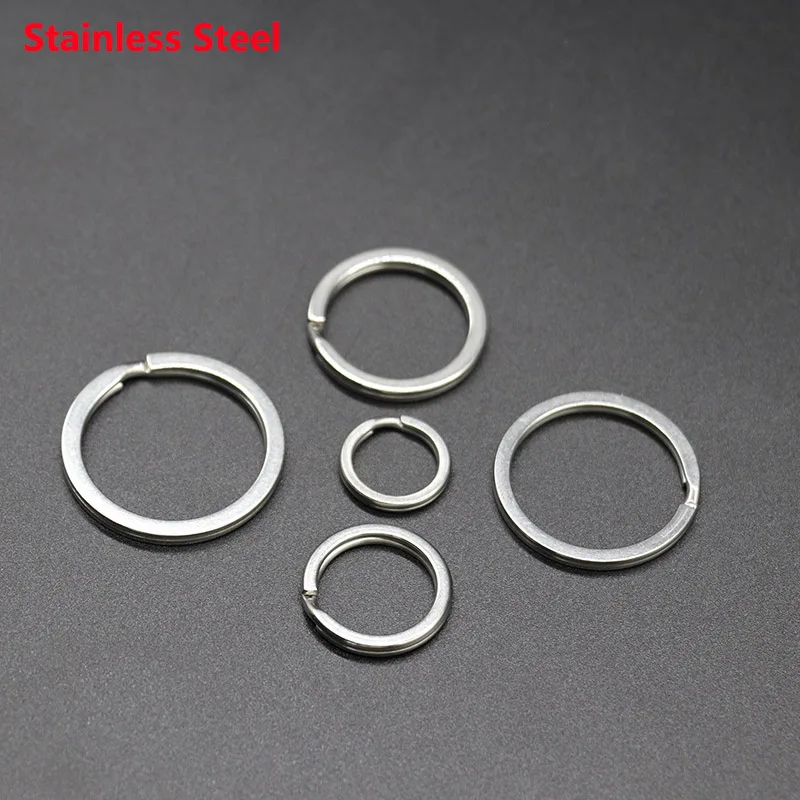 Key Rings 10/20PCS Stainless Steel with Spring Buckle 15 20 25 28 30 32mm Size Split Ring For Bag Chains