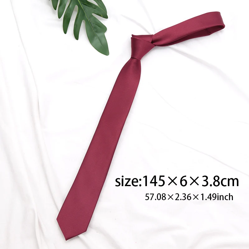 Mens Ties Champagne Red Black Solid Skinny Necktie Women Casaual Dress Gifts Wedding Neck Ties for Men Groom Shirt Accessories