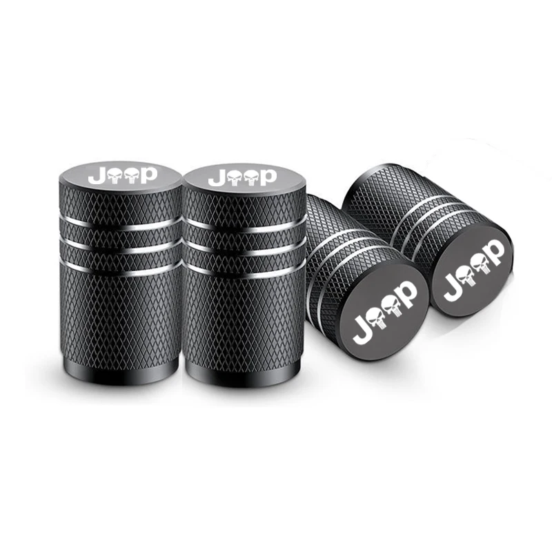 Car Wheel Tire Valve Caps Tyre Stem Covers for Jeep Renegade Compass Wrangler Patriot Grand Cherokee Rubicon