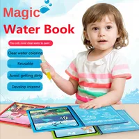 Reusable Children Magic Water Book Baby Early Education Toys Magical Drawing Coloring Books with Pen Set for Kids Montessori Toy 2