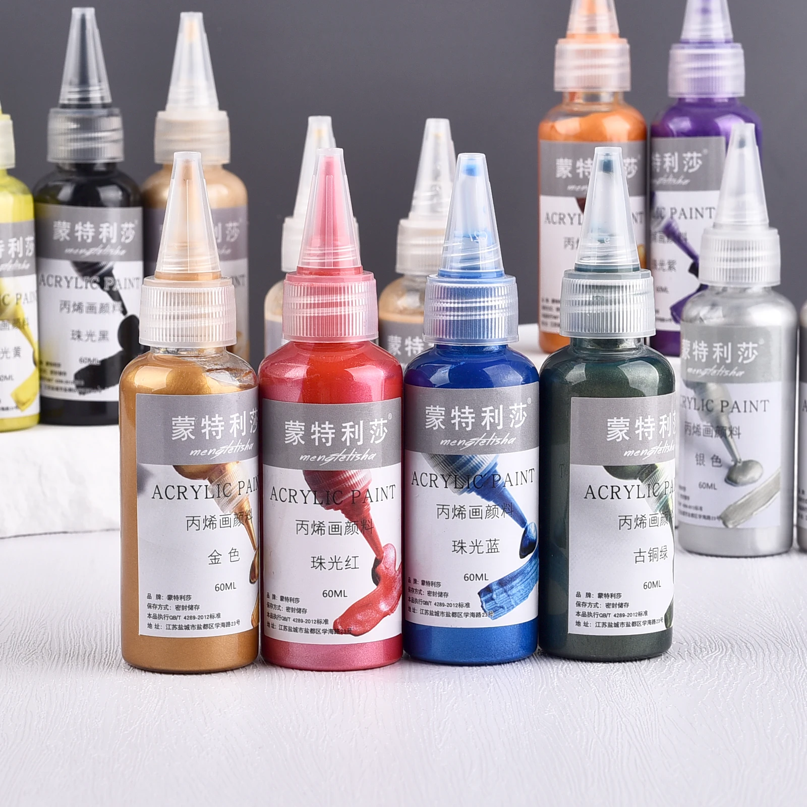 60ml Pearlescent Metallic Acrylic Pigment For Epoxy Resin Jewelry Making Plaster Art Raw Pigment Handmade DIY Colorant