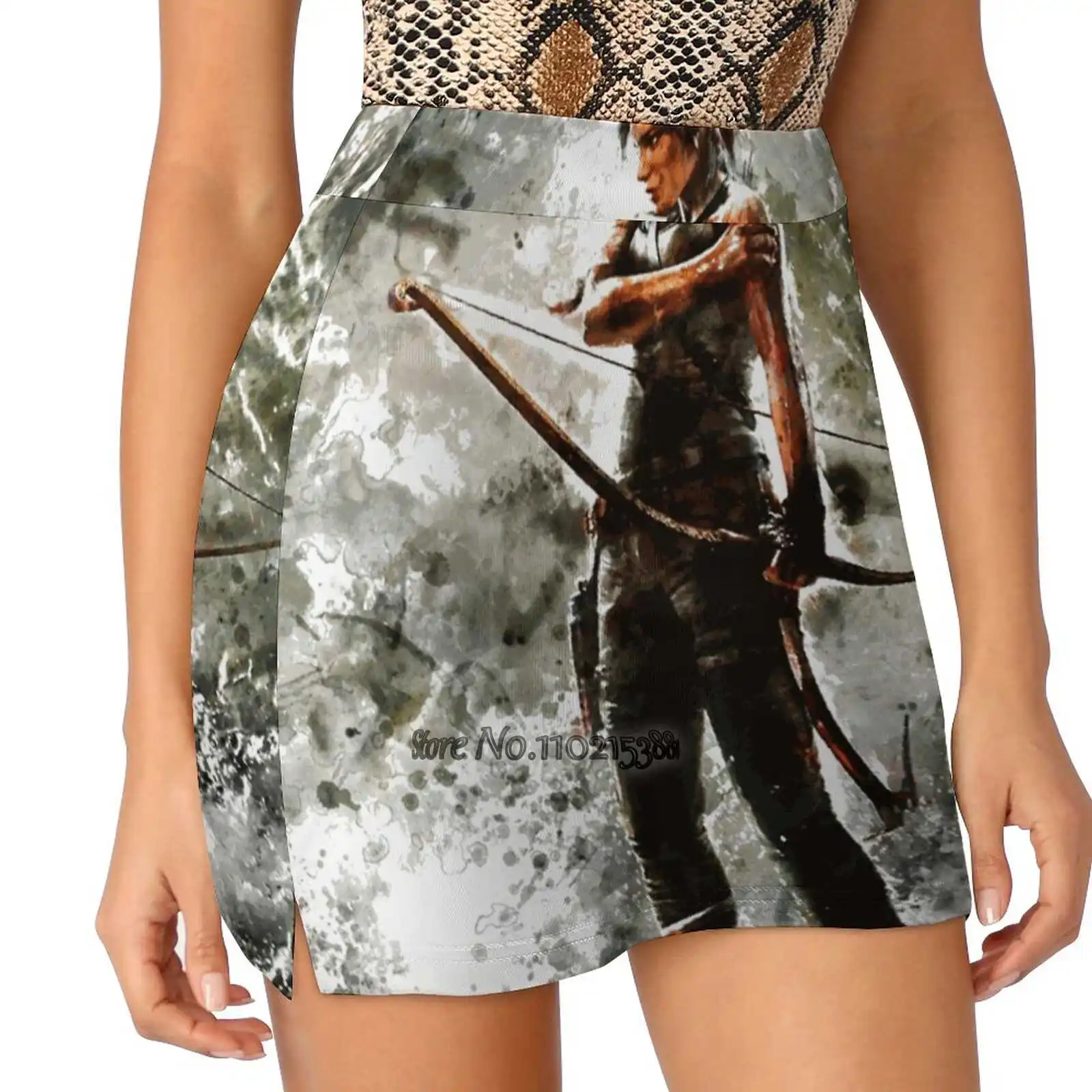 Tomb Raider Pittura Finta Gonna Hakama In Due Pezzi Donne Gonne A Matita Allenamento Sport Minigonna Rise Of The Tomb Raider Tomb