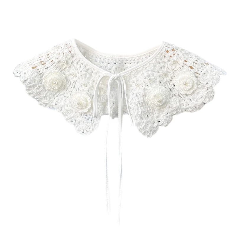 

Beadwork Floral False Collar for Women Girls Elegant Detachable Faux Collar Knitted Blouse Collar Clothes drop shipping